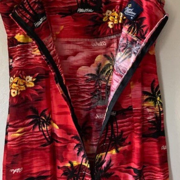 ROYAL CREATIONS MADE IN HAWAII LONG MUU MU'U MAXI ALOHA HAWAIIAN DRESS RED SUN M - Picture 7 of 16